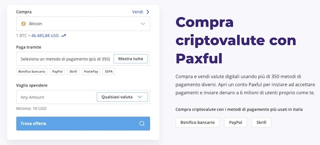 iscriviti a paxful